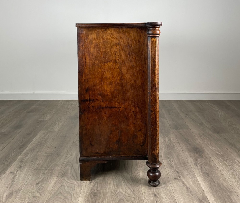 Antique 18th Century Quarter Cut Oak Chest Of Drawers ( REF AF-3050 ) View VII