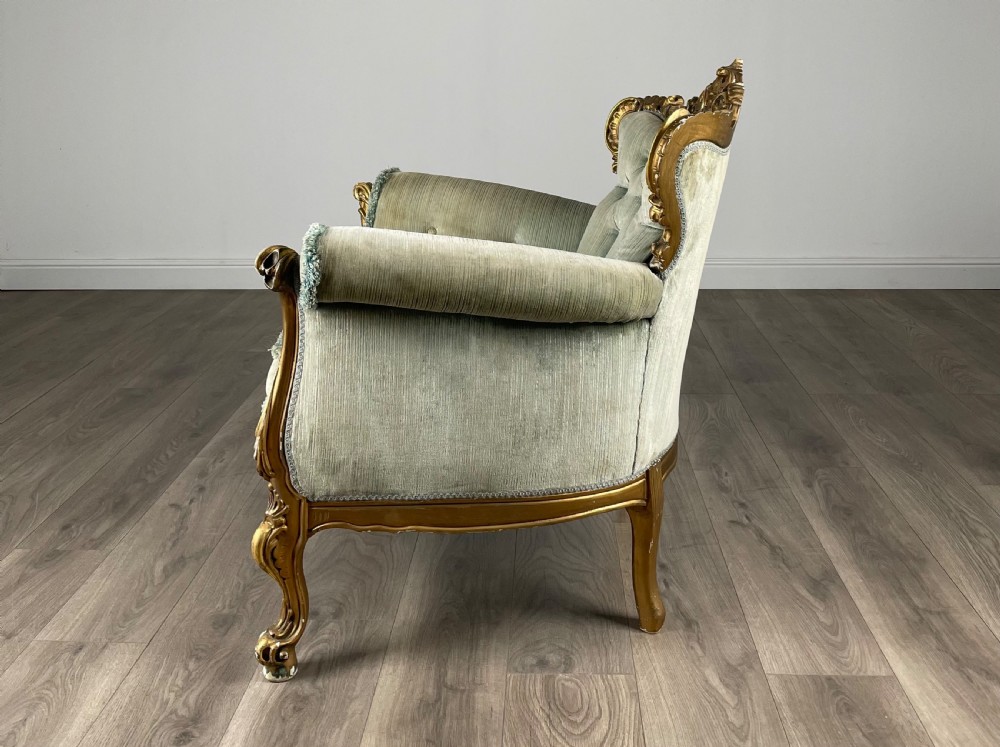 Antique 19th Century Pair Of French Gilded Armchair's View III