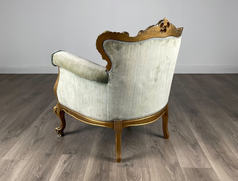Antique 19th Century Pair Of French Gilded Armchair's View IV