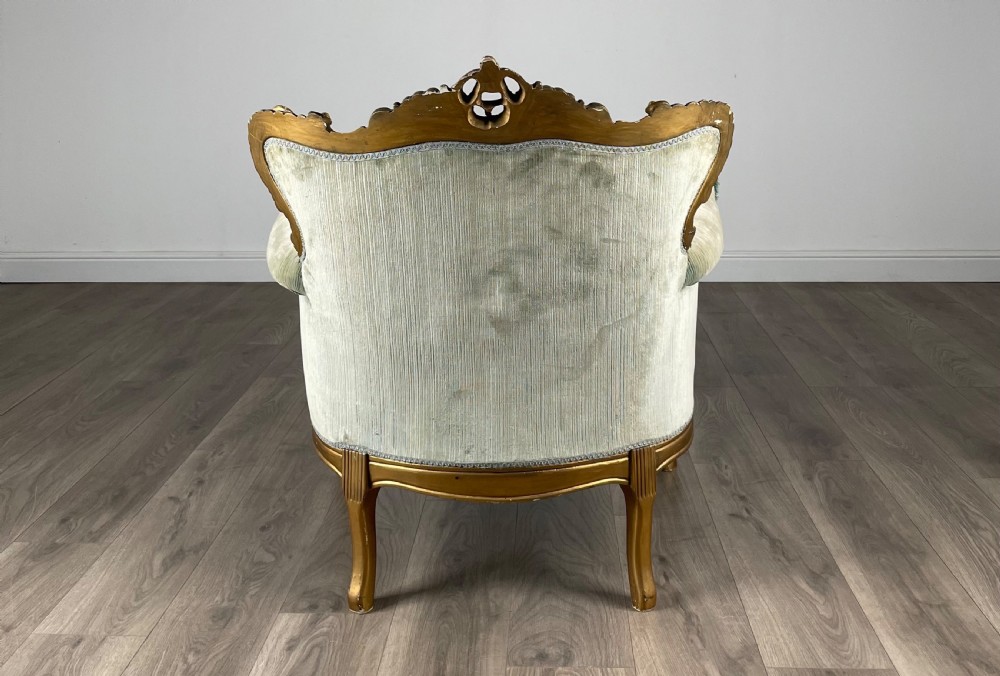 Antique 19th Century Pair Of French Gilded Armchair's View V