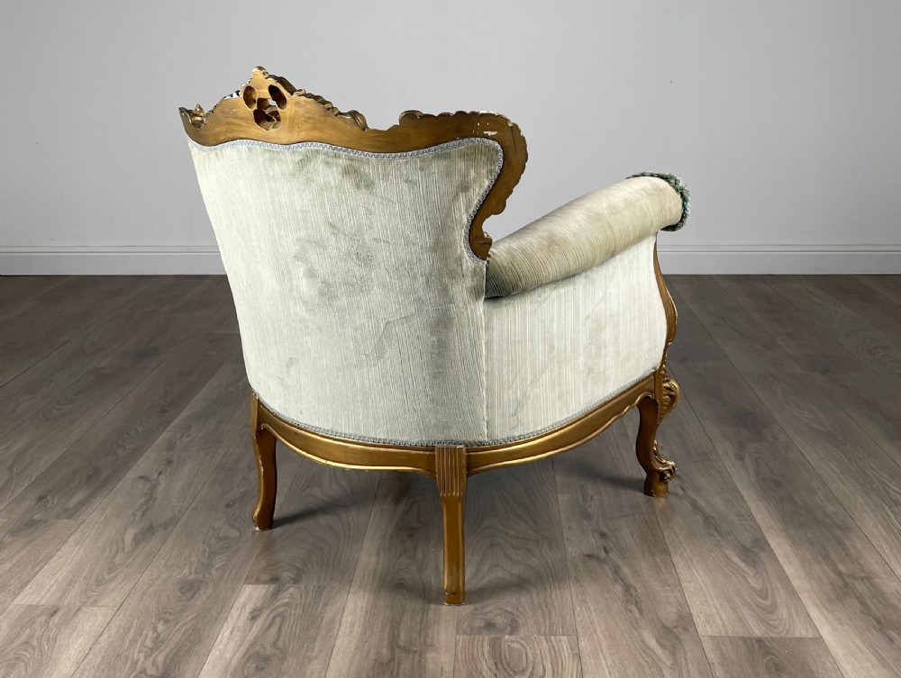Antique 19th Century Pair Of French Gilded Armchair's View VI