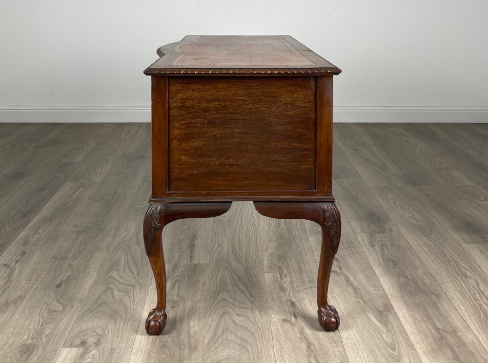 Antique 20th Century Leather Top Writing Desk In Mahogany View III