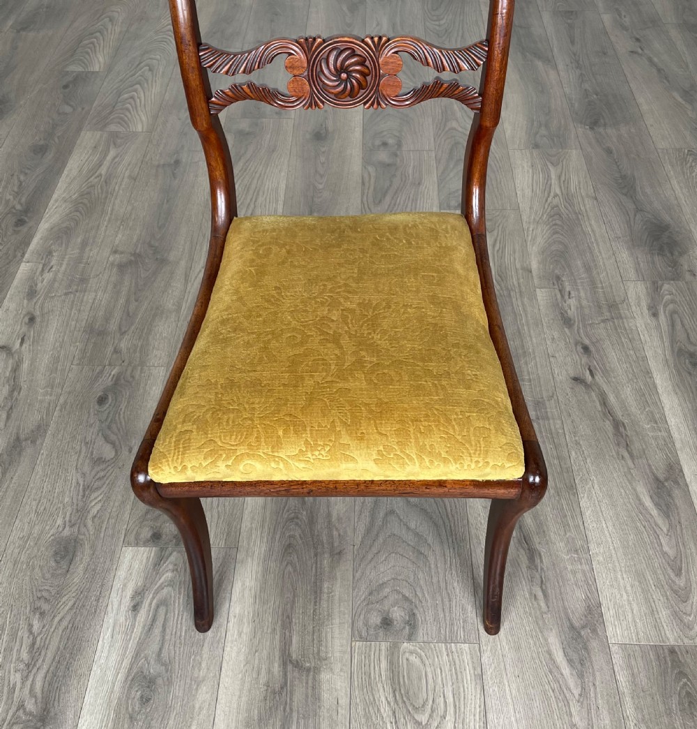 Antique 19th Century Set Of 6 Regency Dining Chairs In Walnut View VIII