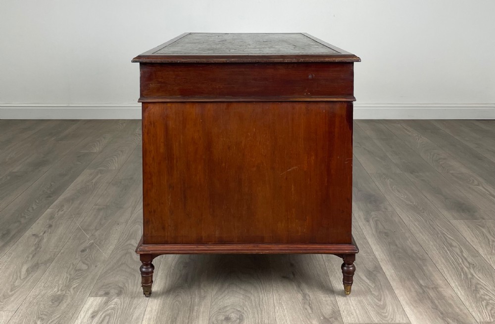 Antique Late 19th Century Pedestal Desk In Mahogany View III