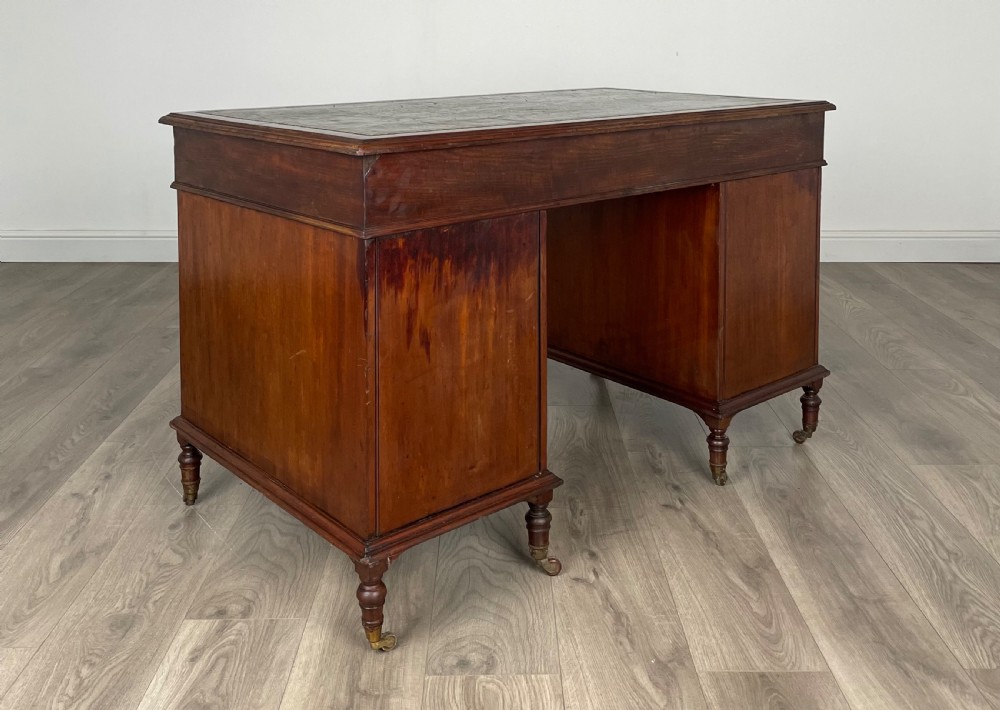 Antique Late 19th Century Pedestal Desk In Mahogany View IV