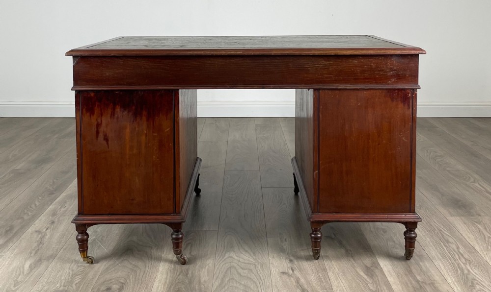 Antique Late 19th Century Pedestal Desk In Mahogany View V