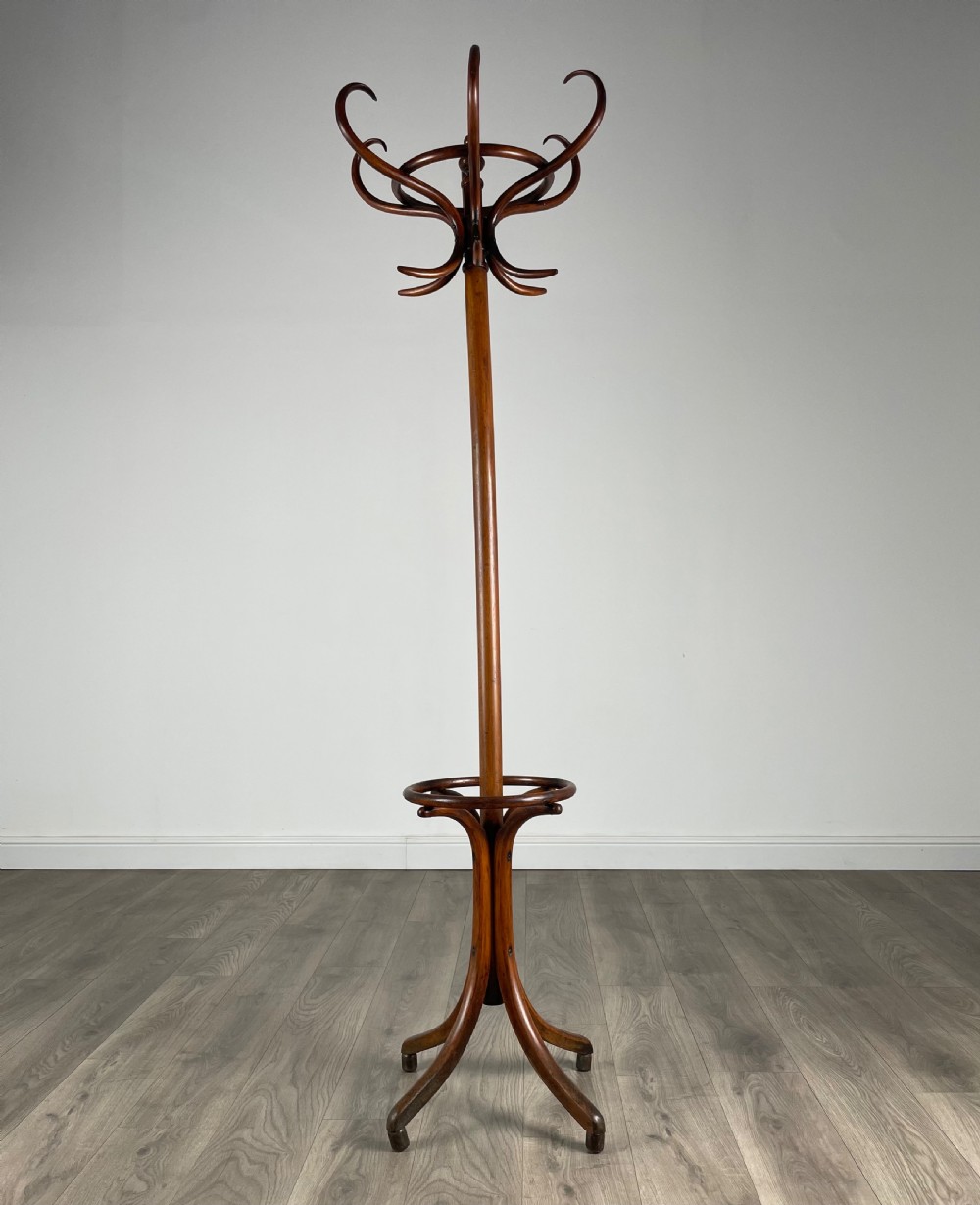 Antique 20th Century Bentwood Coat Stand In Mahogany