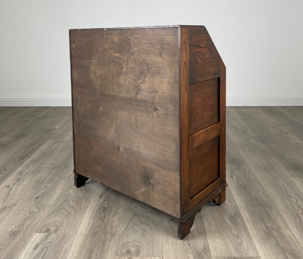 Antique 20th Century Carved Bureau In Oak View IV