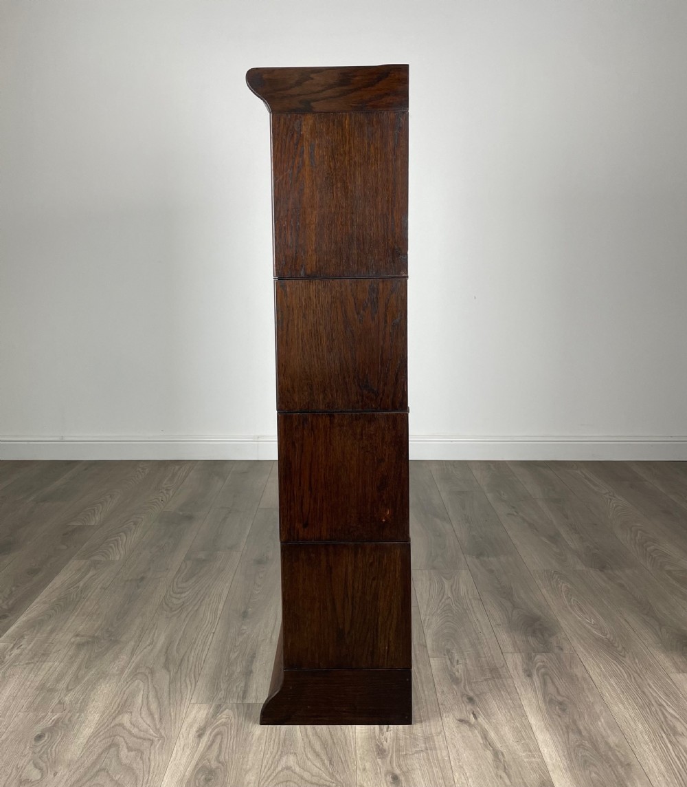 Antique 20th Century Globe Wernicke Style Bookcase In Oak View III