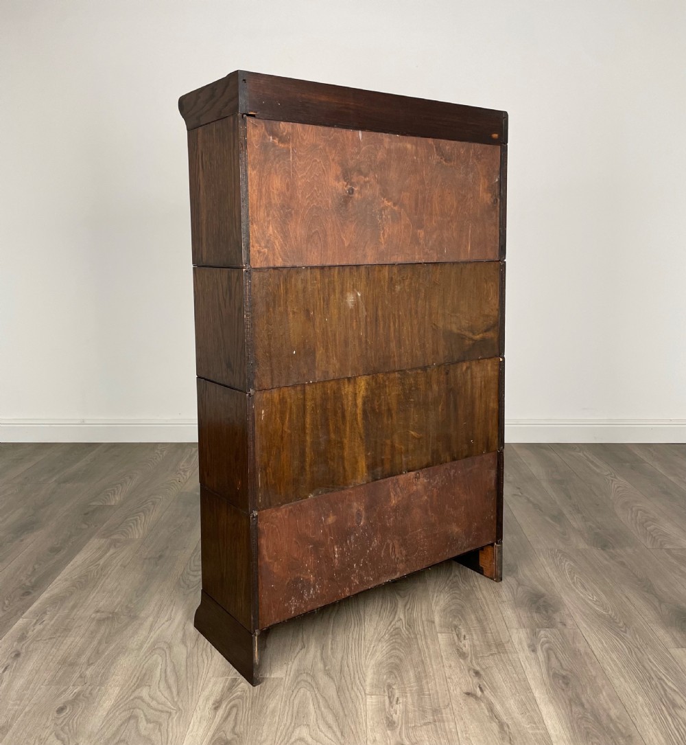 Antique 20th Century Globe Wernicke Style Bookcase In Oak View IV