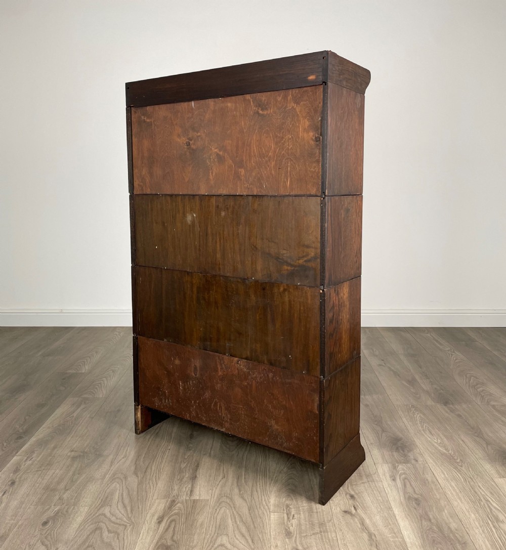 Antique 20th Century Globe Wernicke Style Bookcase In Oak View VI