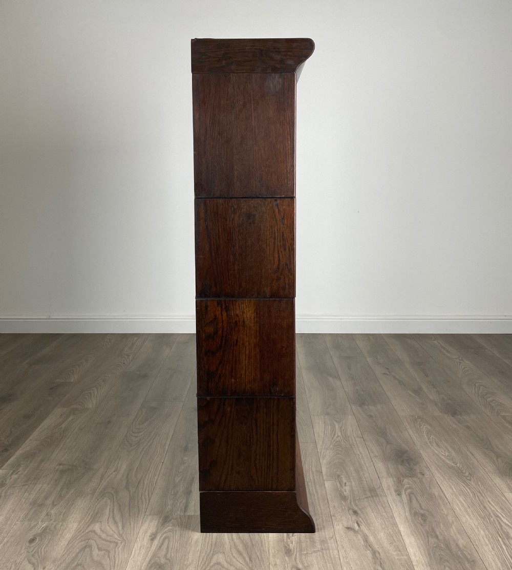 Antique 20th Century Globe Wernicke Style Bookcase In Oak View VII