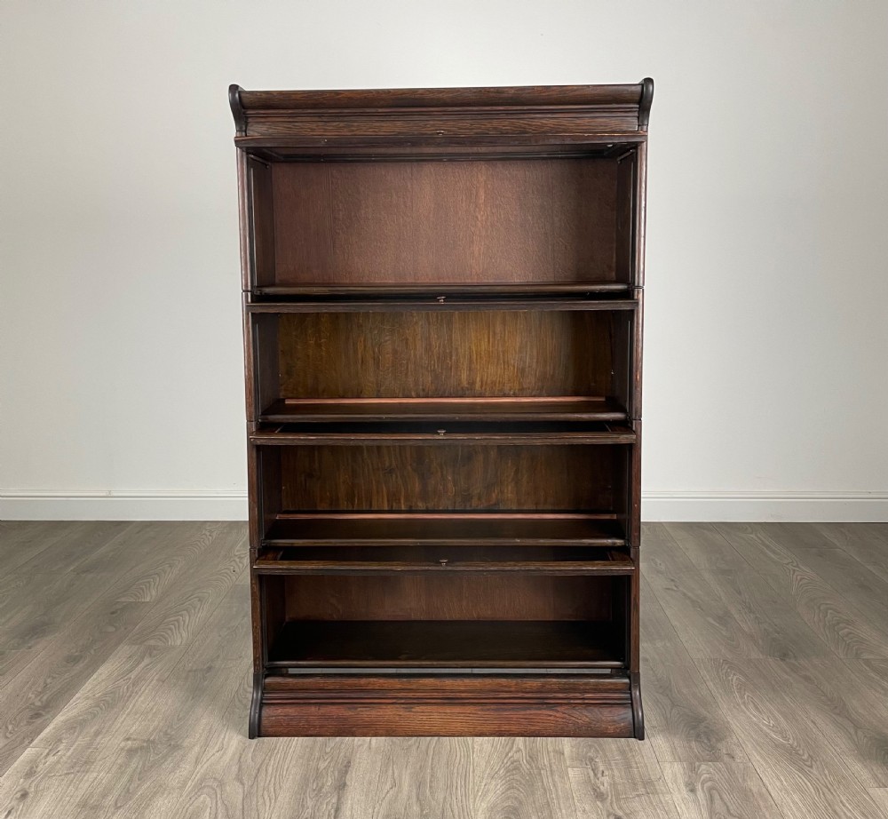 Antique 20th Century Globe Wernicke Style Bookcase In Oak View X