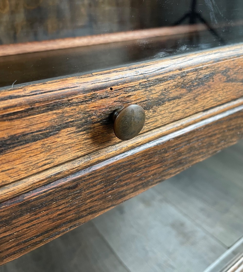 Antique 20th Century Globe Wernicke Style Bookcase In Oak View XI