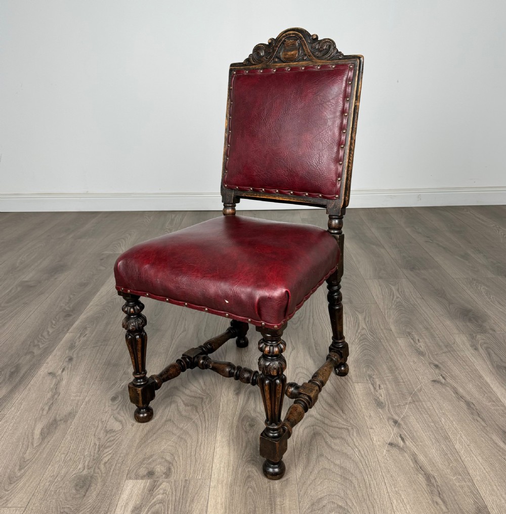Antique 19th Century Set Of 8 Carved Oak Dining Chairs View II
