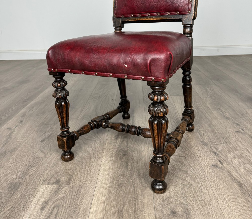 Antique 19th Century Set Of 8 Carved Oak Dining Chairs View IV