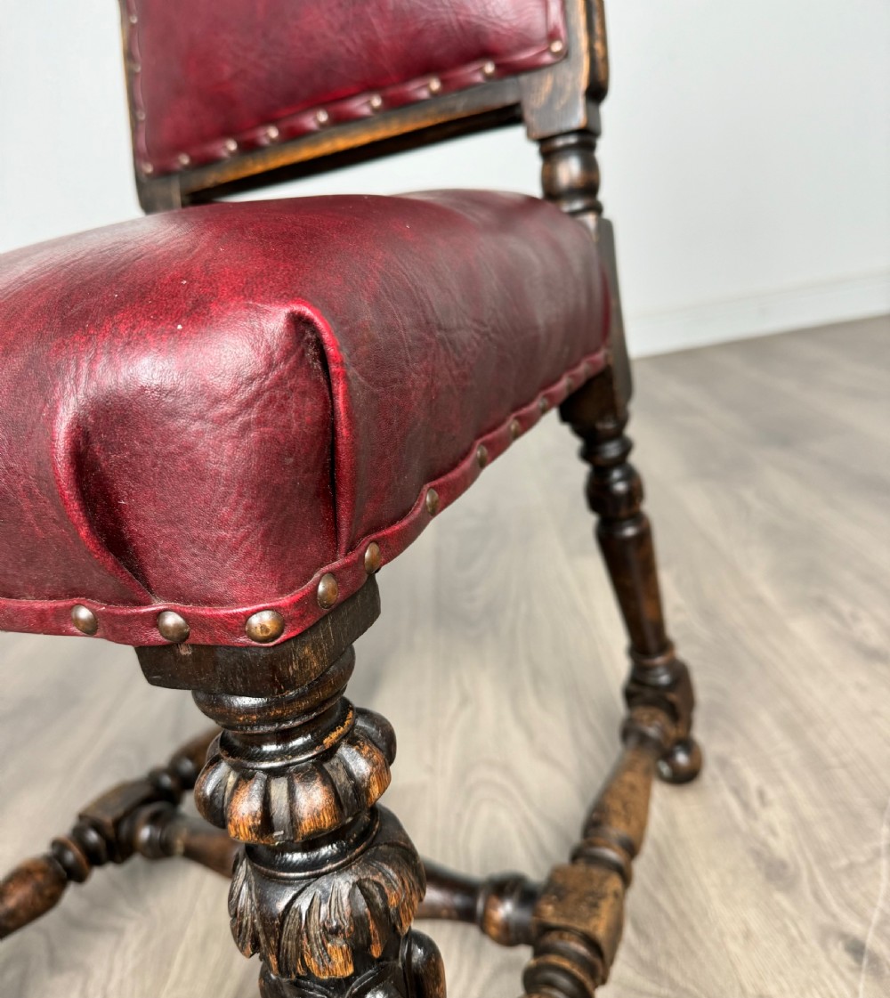 Antique 19th Century Set Of 8 Carved Oak Dining Chairs View V