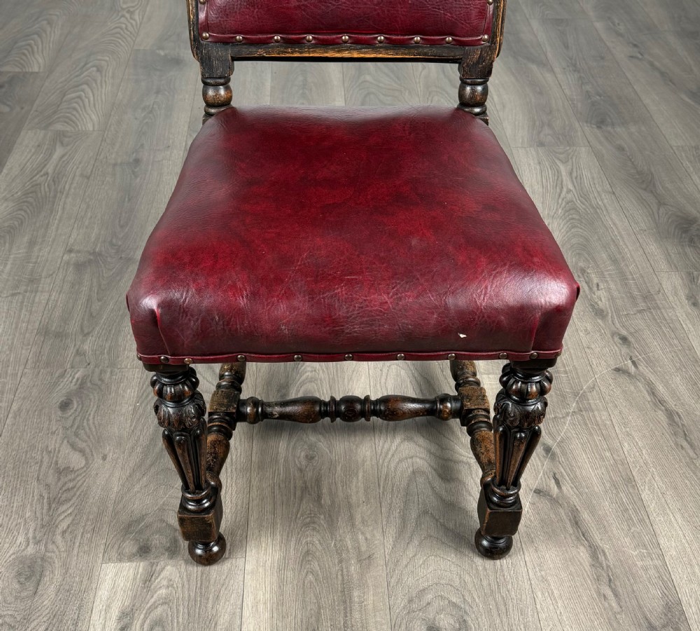 Antique 19th Century Set Of 8 Carved Oak Dining Chairs View VII