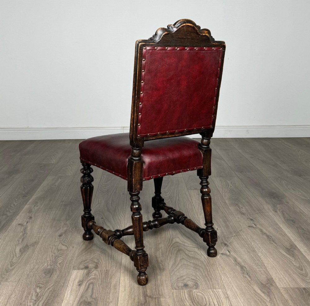 Antique 19th Century Set Of 8 Carved Oak Dining Chairs View VIII