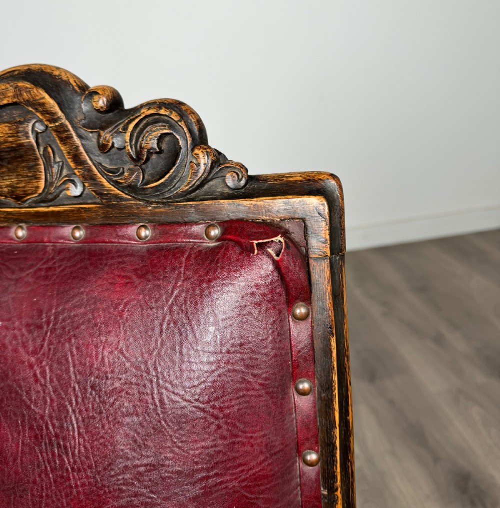 Antique 19th Century Set Of 8 Carved Oak Dining Chairs View IX