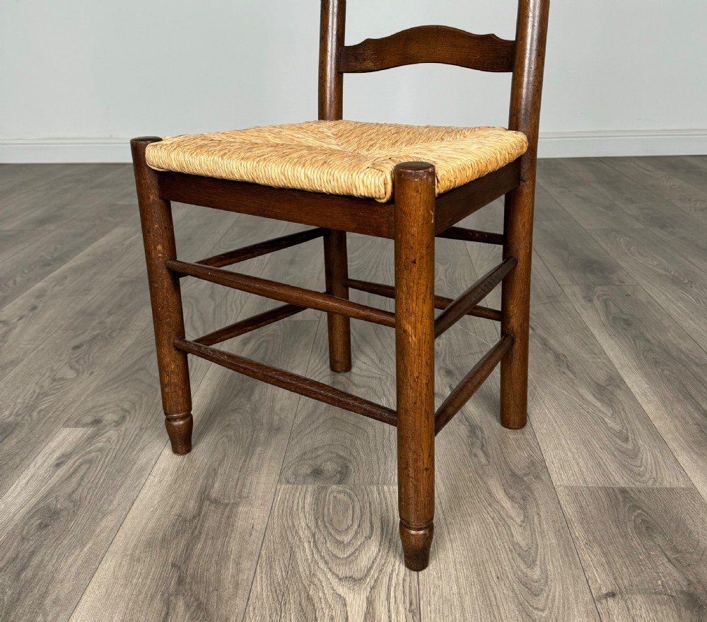 20th Century Set Of 6 Ladder Back Dining Chairs In Oak View IV