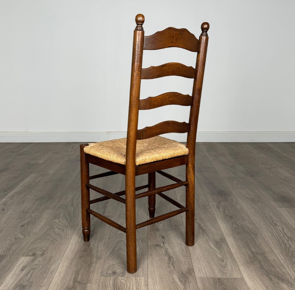 20th Century Set Of 6 Ladder Back Dining Chairs In Oak View VI