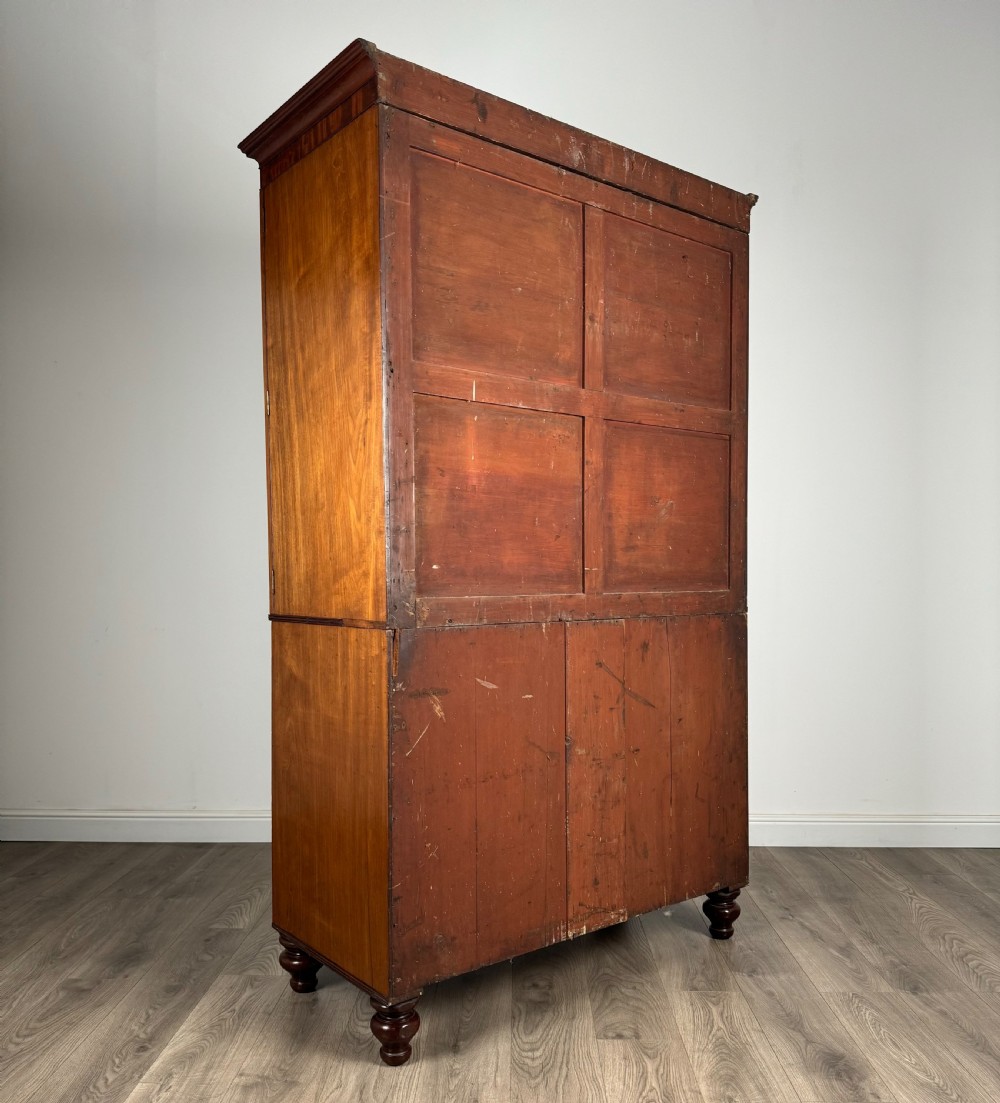Antique Early 19th Century Linen Press Cupboard In Mahogany View V