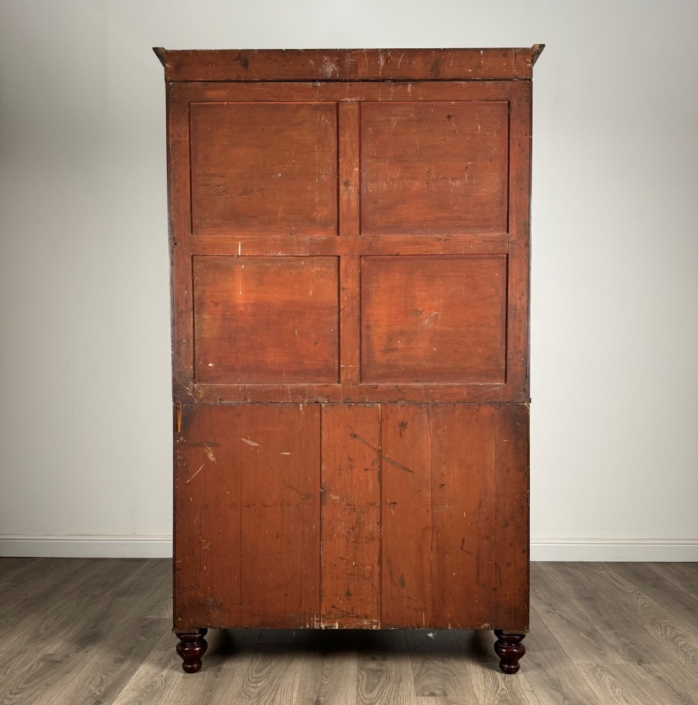 Antique Early 19th Century Linen Press Cupboard In Mahogany View VI