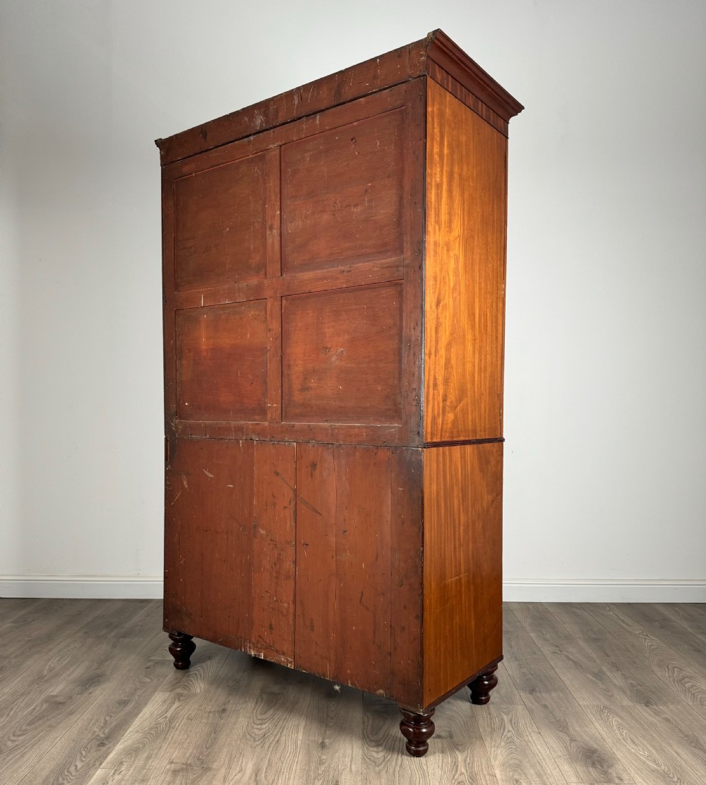 Antique Early 19th Century Linen Press Cupboard In Mahogany View VII