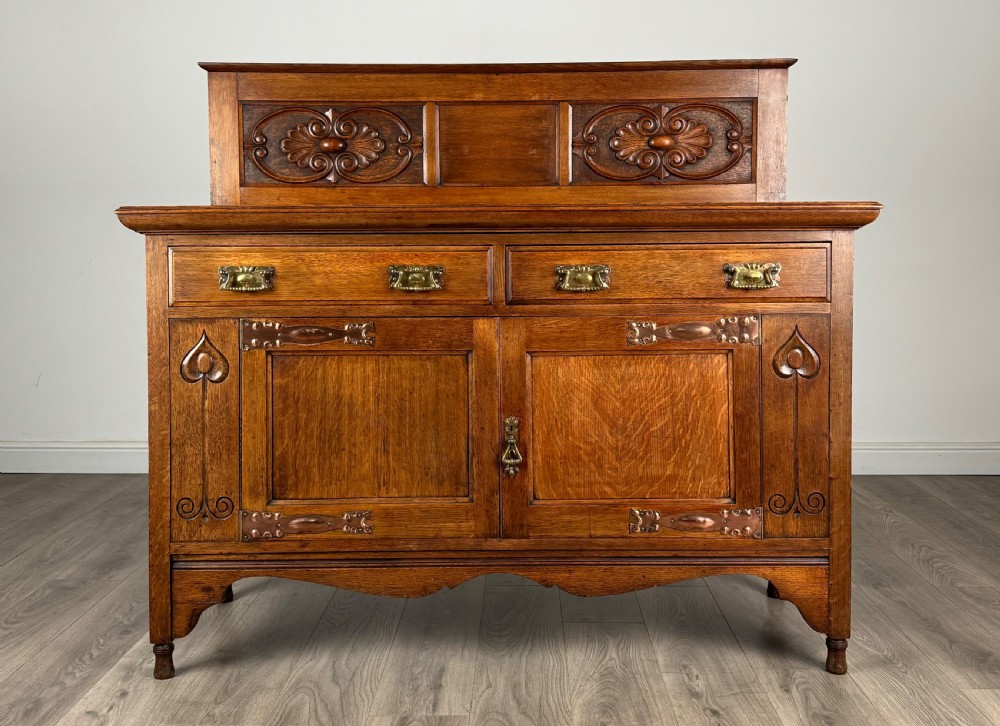 Antique 20th Century Art Nouveau Style Sideboard In Oak
