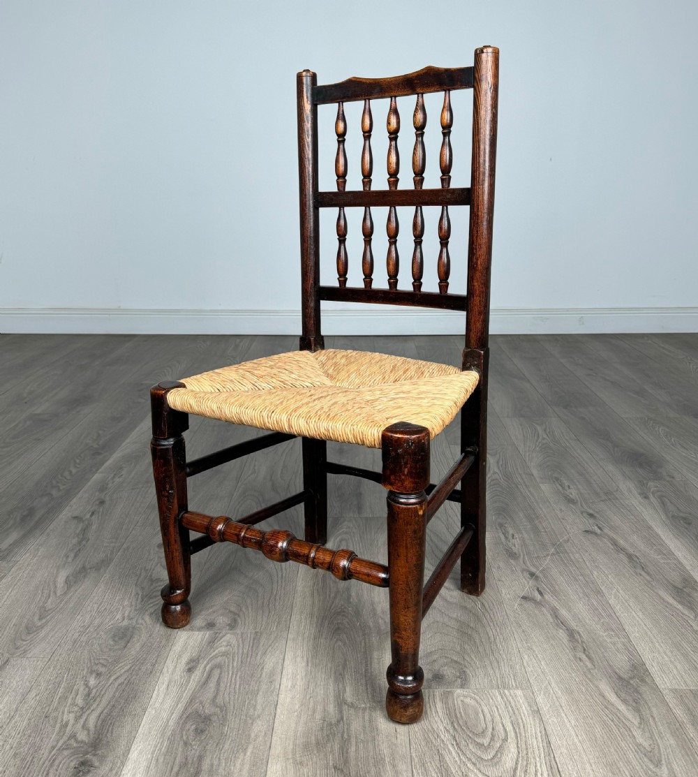 Antique 18th Century Set Of 10 Oak Spindle Back Dining Chairs View II