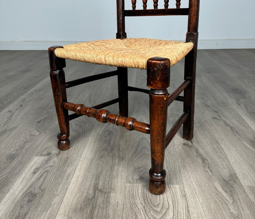 Antique 18th Century Set Of 10 Oak Spindle Back Dining Chairs View IV