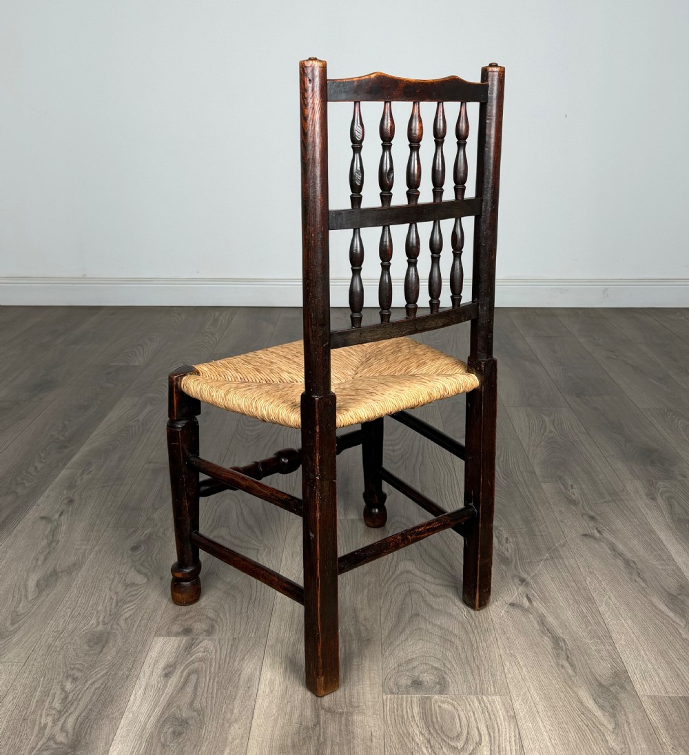 Antique 18th Century Set Of 10 Oak Spindle Back Dining Chairs View V