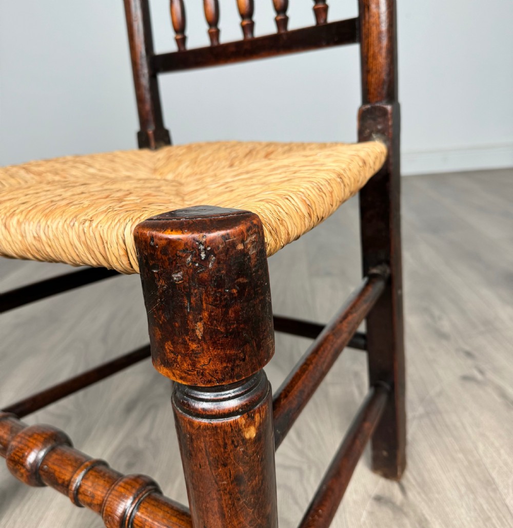 Antique 18th Century Set Of 10 Oak Spindle Back Dining Chairs View VI