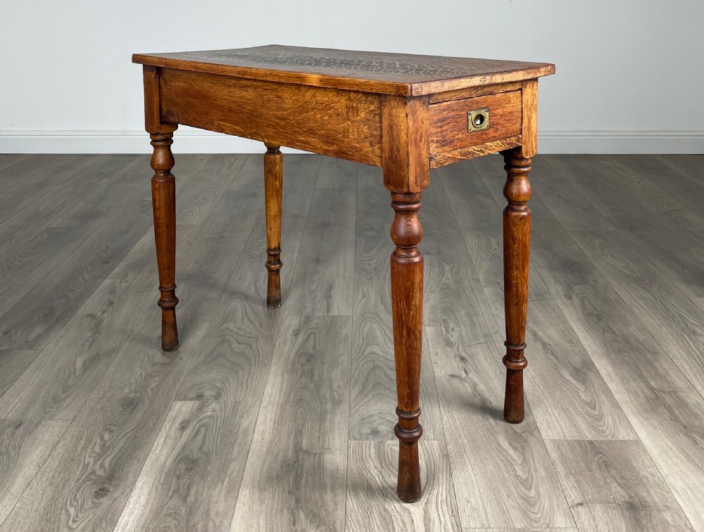 Antique Late 19th Century Side Table / Console Table In Oak View VII