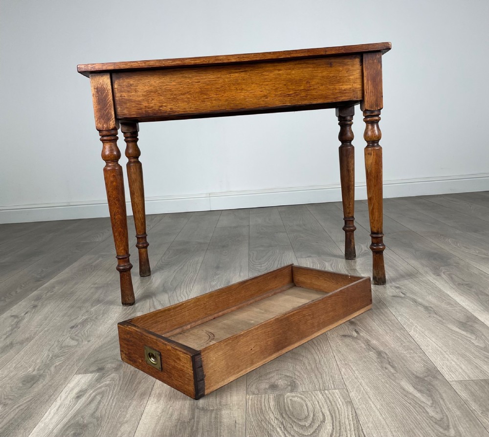 Antique Late 19th Century Side Table / Console Table In Oak View X