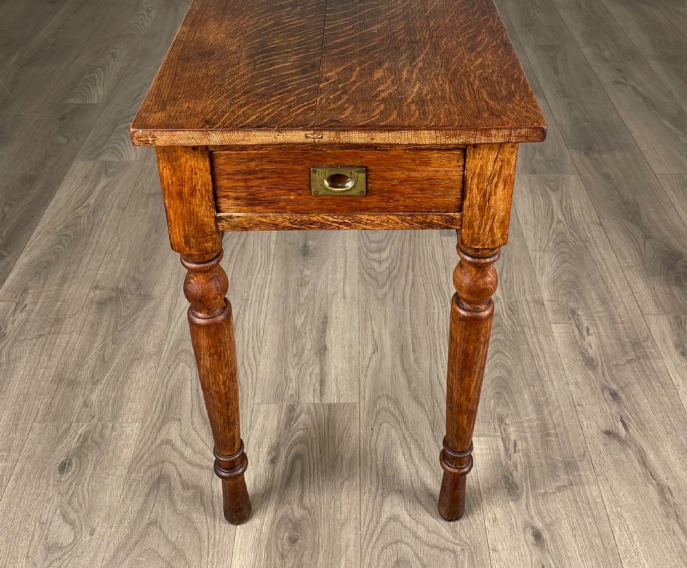 Antique Late 19th Century Side Table / Console Table In Oak View XI