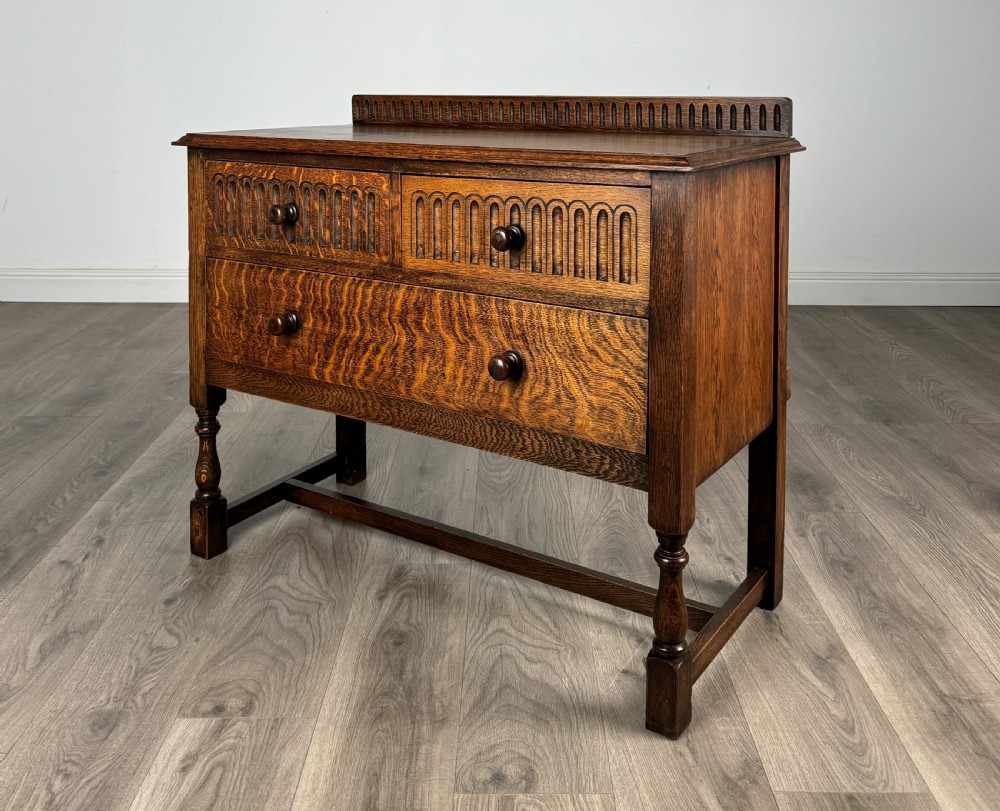Antique 20th Century Carved Oak Sideboard View II