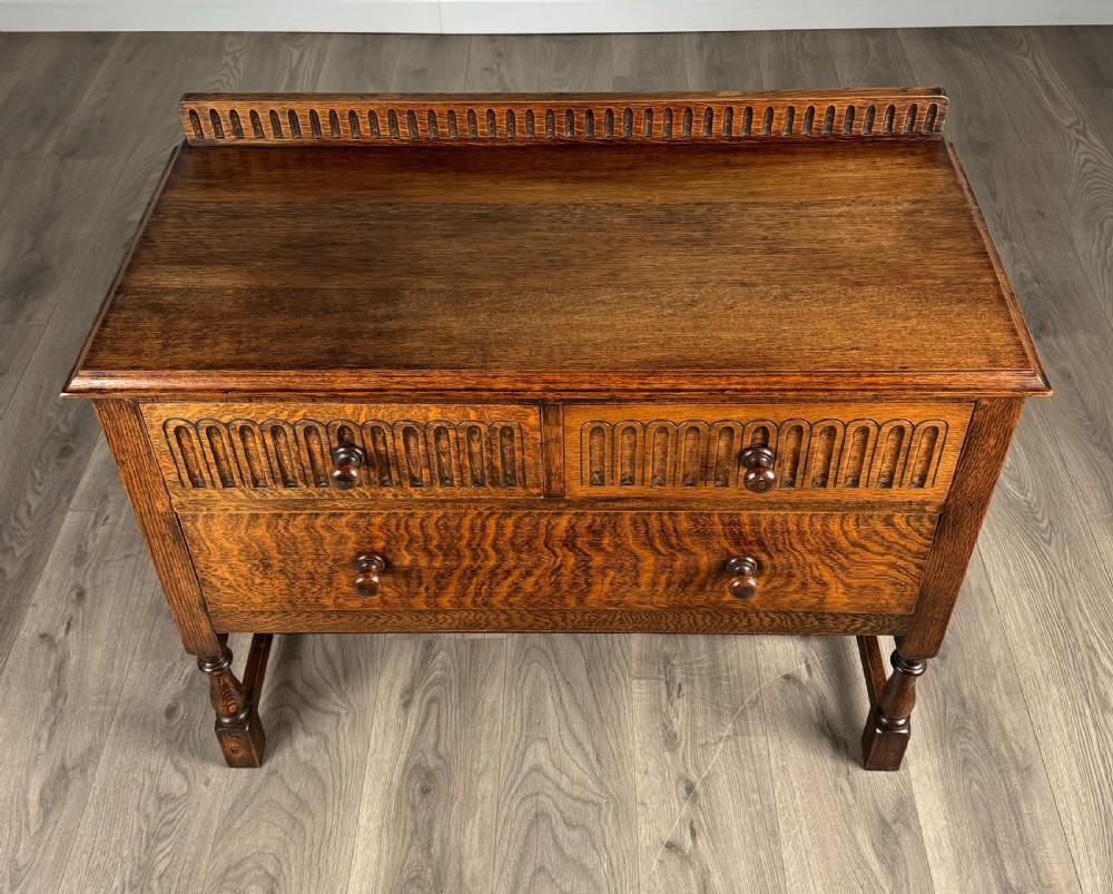 Antique 20th Century Carved Oak Sideboard View IX