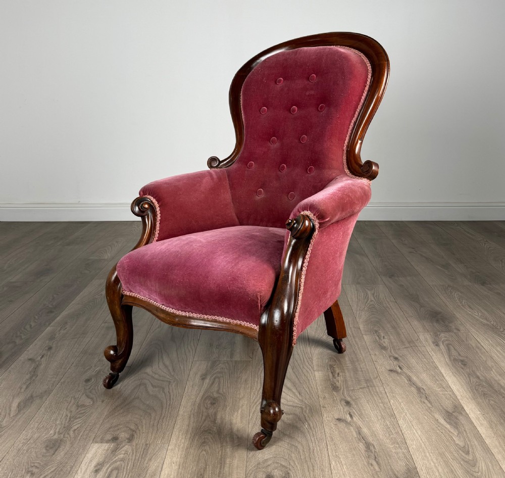Antique 19th Century Pair Of Armchairs In Mahogany View II
