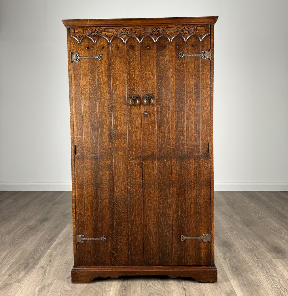 Antique 20th Century Wardrobe In Oak
