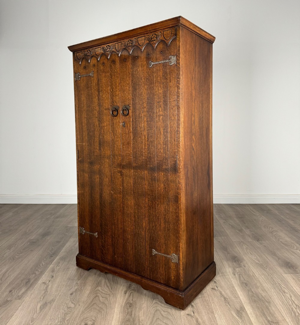 Antique 20th Century Wardrobe In Oak View III