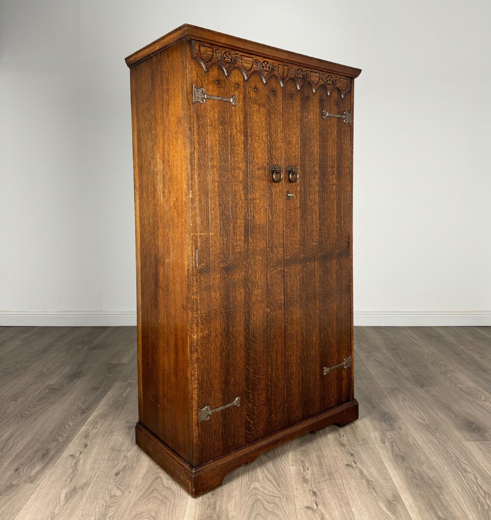 Antique 20th Century Wardrobe In Oak View IX