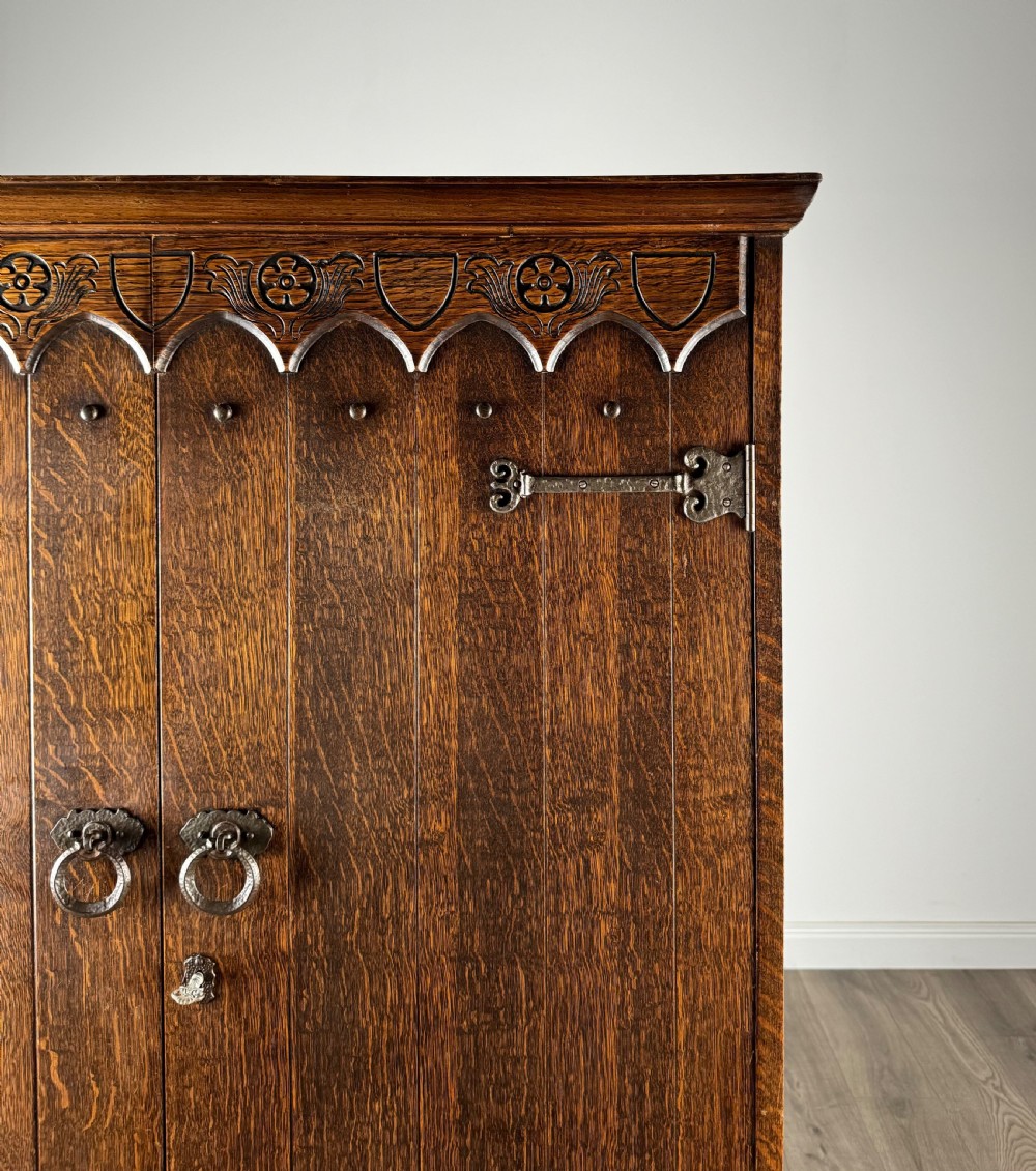 Antique 20th Century Wardrobe In Oak View X