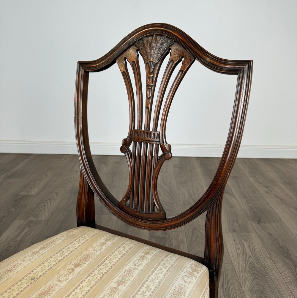 Antique 19th Century Set Of 6 Mahogany Shield Back Dining Chairs View IV
