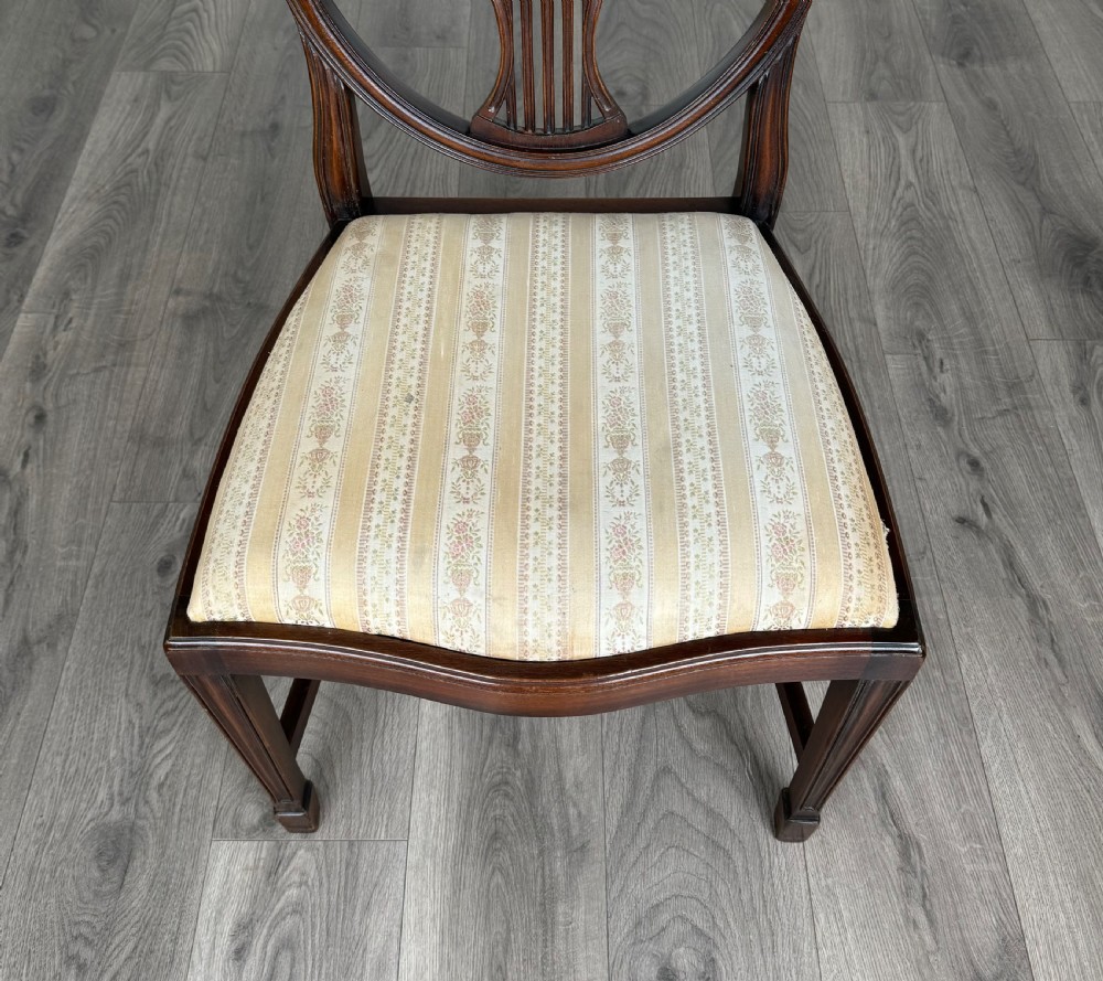 Antique 19th Century Set Of 6 Mahogany Shield Back Dining Chairs View VII