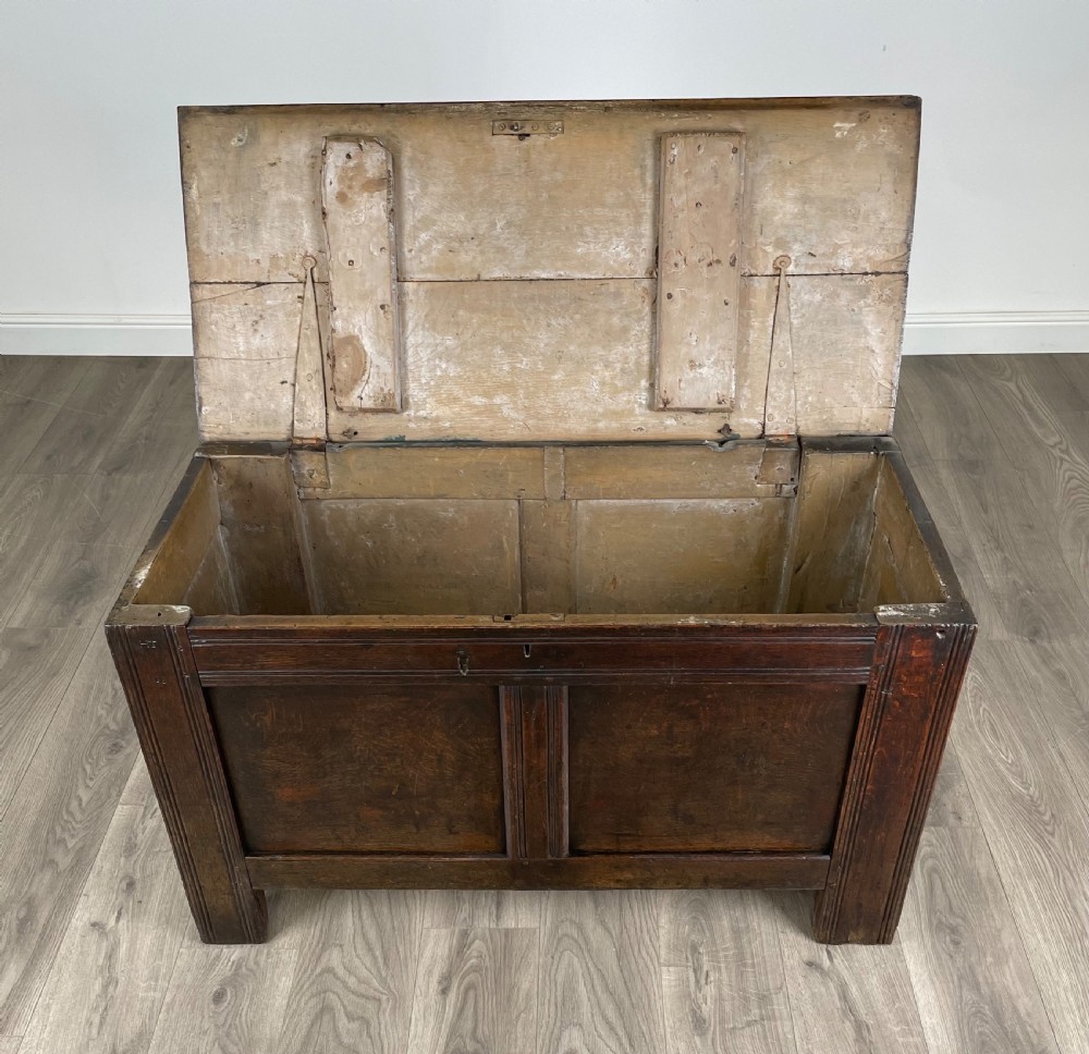 Antique Fine Quality 18th Century Coffer / Blanket Box In Oak View X