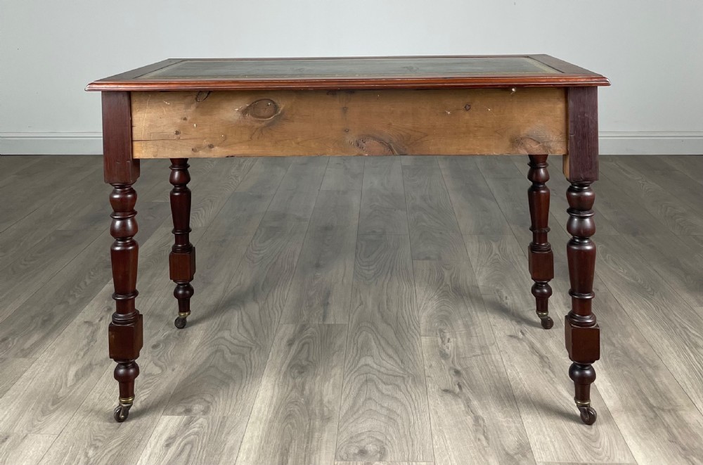 Antique 20th Century Leather Top Writing Table In Mahogany View V