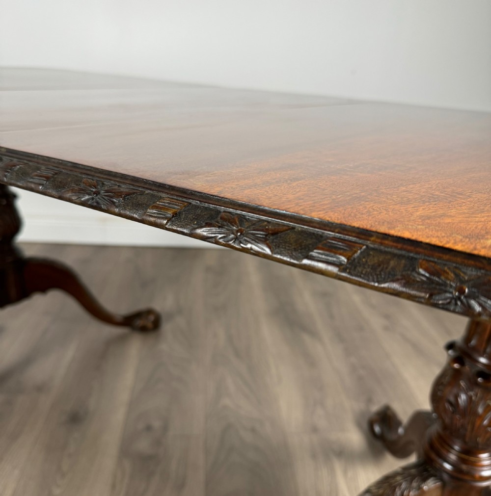 Antique 20th Century Carved Dining Table In Mahogany View X