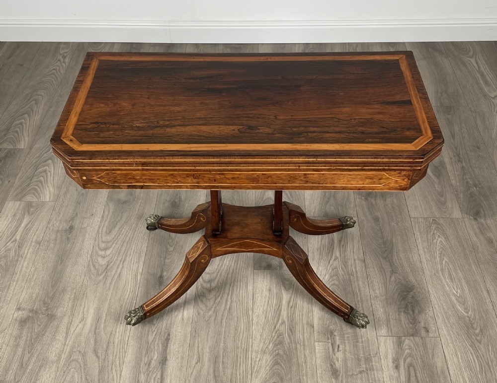 Antique 19th Century Card Table In Rosewood View IV
